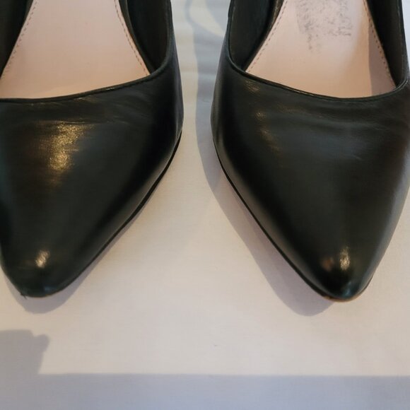 Vince Camuto Stefania Black Leather Slingback Heels Size 7 M - Picture 5 of 13